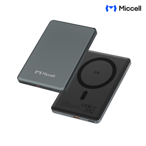 Batteries externes portables ultra-minces Miccell en gros, <span class=keywords><strong>charge</strong></span> rapide PD 20W, 5000mAh/10000mAh, avec chargement magnétique sans fil - Product Image 1