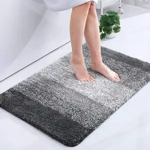2023 Luxus Soft Absorbent Bade matte Fabrik verkauf weiche Mikro faser zottelige Bad teppich matte bunt rutsch feste TPR Boden matte