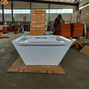 Brasero carré en acier corten avec fonction d'eau - Chauffage extérieur sans fumée blanc pour patio et jardin de piscine - Product Image 5