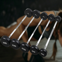 Ensemble d'haltères fixes en acier recouvert de caoutchouc, haltères ronds portables de qualité commerciale avec plaques de 20 kg pour la salle de sport