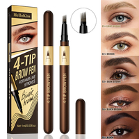 Crayon à sourcils 4 pointes effet gel, étanche, résistant à la transpiration, séchage rapide, naturel, effet tatouage, marque distributeur, best-seller, vente en gros