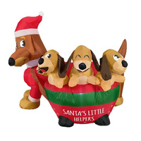 Nouvelle figurine gonflable de Noël transfrontalière avec logo, décorations de jardin et de fête extérieures, chien teckel gonflable de Noël