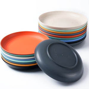 Assiettes à dîner incassables biodégradables assiette ronde en paille de blé vaisselle écologique assiettes alimentaires plat à collation rond en <span class=keywords><strong>plastique</strong></span> - Product Image 4