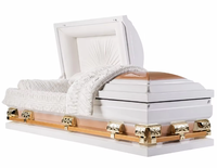 Cercueil en métal blanc de style américain, calibre 20, pour usage funéraire commémoratif d'adultes