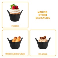 Moules à œufs en silicone personnalisés pour friteuse à air, réutilisables, antiadhésifs, avec poignées, pour œufs, omelettes et muffins