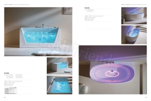 Baignoire <span class=keywords><strong>de</strong></span> massage autoportante en acrylique 1,8 m rectangulaire avec lumière LED colorée, faible MOQ, pour villa et hôtel - Product Image 2