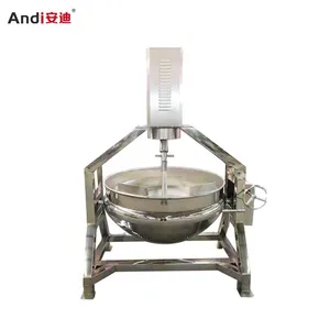 Stainless Steel Lpg Gas Jacketed Kettle Induction Jacketed Kettle Tilting Meat Sandwich Kettle For Food Processing