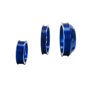 Poyracing V-Belt <b>Pulley</b> Aluminum Blue 1 Groove For Nissan Silvia S14 S15 Sr20 - Product Image 3