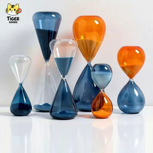 Ensemble d'élégantes mini sabliers en forme de goutte d'eau, de 3 à 60 minutes, pour la décoration intérieure, artisanat en verre créatif - Product Image 1