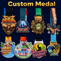 Metaalmedaille op maat, zinklegering, 3D zacht emaille, Fun Run Bully Fest finisher metaalmedaille