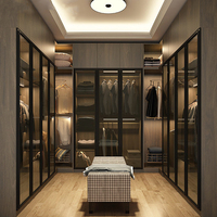 Garde-robe intelligente en bois avec miroir, garde-robe coulissante, placard central, table, placard intelligent