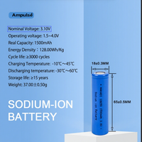 Baterai LiFePO4 Semi-solid State 18650 Kapasitas Besar Flat-top AP3V 1300mAh 3V/12C 4000 Siklus untuk Kipas Angin, Karaoke & Penghangat Tangan