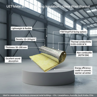 UET Laine de verre 50mm 100mm Isolation en laine de verre avec CE