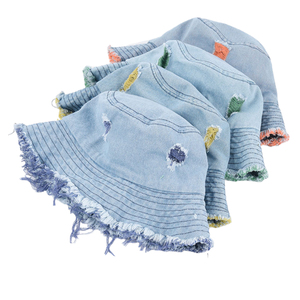 Vente en gros de casquettes de sport, de camping et de course à pied de mode personnalisées, chapeau seau en denim de haute qualité - Product Image 2