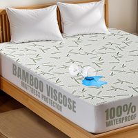 Surmatelas en bambou dérivé de la viscose, style ajusté, 200 GSM, taille Queen, imperméable, lavable, antibactérien, perméable à l'air