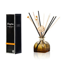 Luxuriöser Raumduft-Diffusor mit Geschenkbox Vintage Bernsteinfarbene Glasflasche Heimduft Aromatherapie-Öl-Set für Hoteldekoration Großhandel OEM