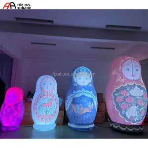户外装饰用发光二极管照明充气套娃娃娃卡通