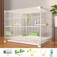 Cage à oiseaux grande pour usage domestique, cage d'élevage pour oiseaux en fil métallique pour perroquets, émeraillons, perruches, calopsittes, cailles, pigeons, lapins