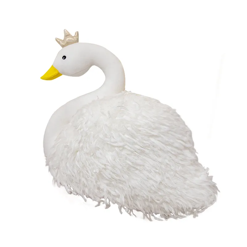 Cisne de pelúcia para meninas, brinquedo de pelúcia com vestido de renda, princesa cisne de pelúcia por atacado