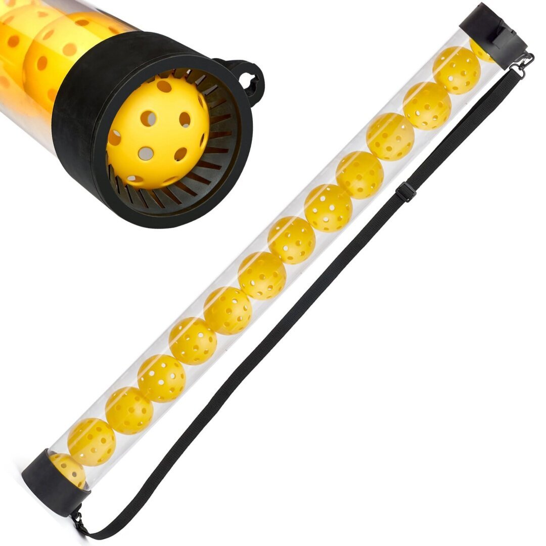 Pickleball Ball Picker Upper Holds 12/15 Balls Lightweight Portable Retriever with Shoulder Strap for Training & Entertainment