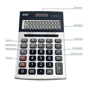 CT-40LA Grote 12-cijferige Display Financiële Rekenmachine Op Maat Multifunctionele Zakelijke Kantoorschool Die Dubbel Vermogen Zonne-Energie Berekent - Product Image 3