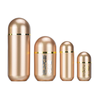 Bouteilles de 60 ml personnalisées avec logo, en forme de capsule, bleu clair, pour bonbons ronds, pastilles VC, compléments alimentaires