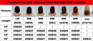 Promotion 22$ Letsfly Water Wave 13x4 Lace Frontal Bob <b>Wigs</b> 10-16 Inches Ginger Natural Human Hair <b>Cheap</b> Wholesales - Product Image 6