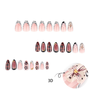 <span class=keywords><strong>Uñas</strong></span> Postizas de Diseño Previamente Diseñado, Románticas, <span class=keywords><strong>Cortas</strong></span>, en Forma de Almendra, de Acrílico ABS Importado de China, <span class=keywords><strong>con</strong></span> <span class=keywords><strong>Flores</strong></span> en 3D - Product Image 2