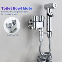 Ensemble de pistolet de pulvérisation pour bidet haute pression avec vanne inverseur bidirectionnelle, pulvérisateur de toilette mural portatif en acier inoxydable avec noyau de valve en céramique