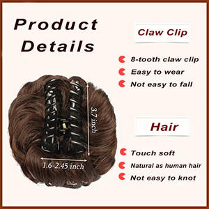 Sw283 Peluca de Fibra Sintética Resistente al Calor para Mujer, Cola de Caballo Despeinada con Clip para Extensiones de Cabello - Product Image 5