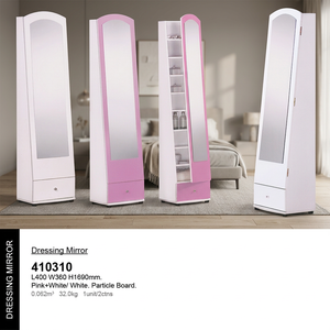 Solid Modular Convertible Modern Eco-Friendly Dressing Table Mirror <b>Shelves</b> Glass Particle Board Drawer Storage JPS 410310 - Product Image 2