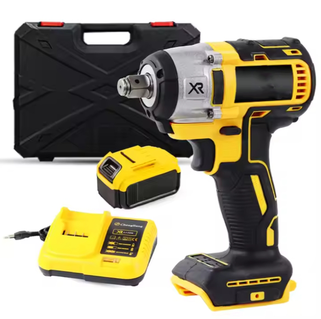 Cordless 1/2\" Impact Wrench High Torque Brushless Motor 350N.m 2x4.0Ah Batteries Fast Charger Variable Speed