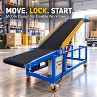 Système de convoyeur à bande hydraulique mobile compact pour le chargement et le déchargement de camions, système de convoyeur à bande pour sushis