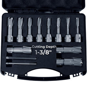 Ringfräser-Set mit 13 Hartmetallspitzen, 1 3/8 Zoll Schnitthöhe für Bohrmaschinen, mit <span class=keywords><strong>2</strong></span> Zentrierstiften, Gartenwerkzeug - Product Image 1