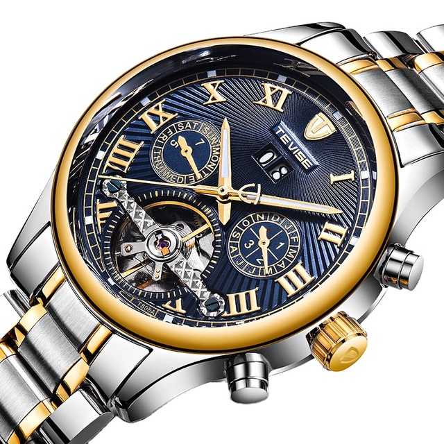 2019 Tevise New Brand Multiple Time Zone Mens Automatic Watch With a Waterproof Function