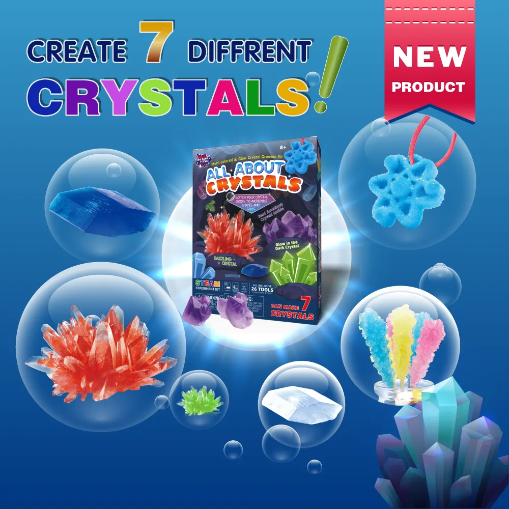 Crystal Growing Science Experiments Toys DIY STEM Projects Educational Toys Gifts For Boys Girls Kids Aged 6-8-12