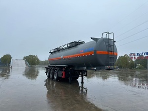 Semi-remorque de transport à trois essieux, 45 m³, résistante à la corrosion, avec un réservoir en acier au carbone pour le transport de liquides chimiques - Product Image 2