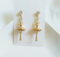 Boucles d'oreilles élégantes en or pour femmes, motif ballerine, bijoux fantaisie pour filles, cadeau idéal