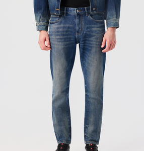 Pantalones de mezclilla para hombre, estilo único, corte ajustado, pierna recta, formales de negocios, casuales, lavados, para otoño e invierno, venta al por menor y al por mayor - Product Image 1