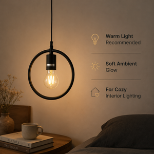 Lampe suspendue moderne en métal avec anneau, ampoule E27 incluse, pour salle à manger, chambre, cuisine, îlot, décoration intérieure, montage au plafond - Product Image 3