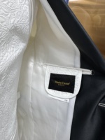 Costume de Mariage Homme Élégant 3 Pièces Slim Fit Noir Blazer à Un Bouton Gilet Pantalon Col Châle Luxe Ensembles Complets Garçons d'Honneur Grandes Tailles