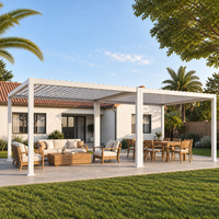 Pergola rétractable en aluminium avec toit pliant motorisé et imperméable pour patio extérieur, jardin, terrasse, ombrage