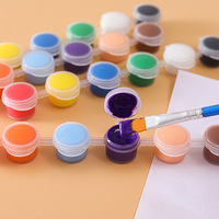 Mini Kit de Peinture Réutilisable 12 Couleurs, Bandes de Peinture Acrylique Non Toxique avec 2 Pinceaux