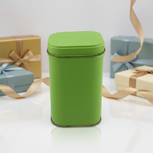 Boîte en fer blanc rectangulaire personnalisée pour thé, avec couvercle, vente en gros usine - Product Image 1
