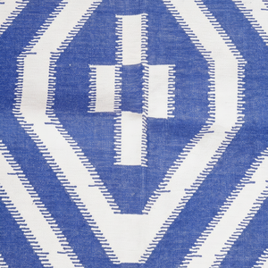 Tapis Kilim bleu moderne fait à la main de haute qualité, coton d'excellente qualité, tissage plat écologique, motif abstrait personnalisé - Product Image 5