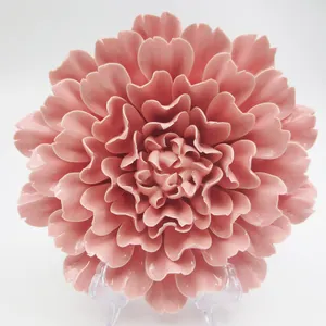 Different Color Choice On Glazed Ceramic Craft And Art Porcelain 3D Handmade Flower Wall Decoration Table Decor