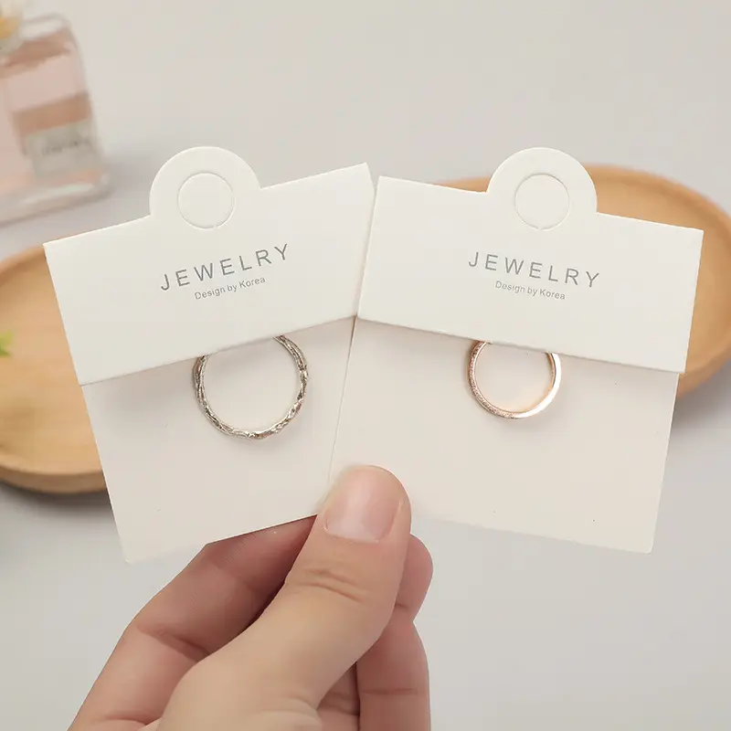 Custom Logo Paper Jewelry Display Card Holder Cardboard Hanging Jewelry Card for Ring Hoop Earring