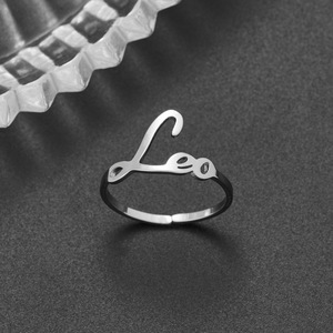 Anillos Delicados de Acero Inoxidable con Baño de Oro PVD, con Corazón y Signo Zodiacal, para Mujer, Accesorios de Moda para el Día de San Valentín, Venta al Por Mayor - Product Image 3
