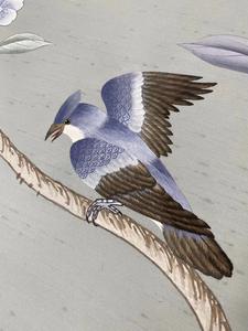 Lusso vera seta cineserie <span class=keywords><strong>uccelli</strong></span> ricamo parziale carte <span class=keywords><strong>da</strong></span> <span class=keywords><strong>parati</strong></span> dipinte a mano per la decorazione domestica - Product Image 4