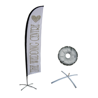 Kit de poteau de drapeaux de bannière de plumes de plage de larme de larme imprimée personnalisée pour l'extérieur avec logo personnalisé